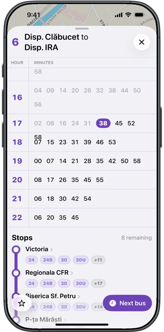 Full timetable